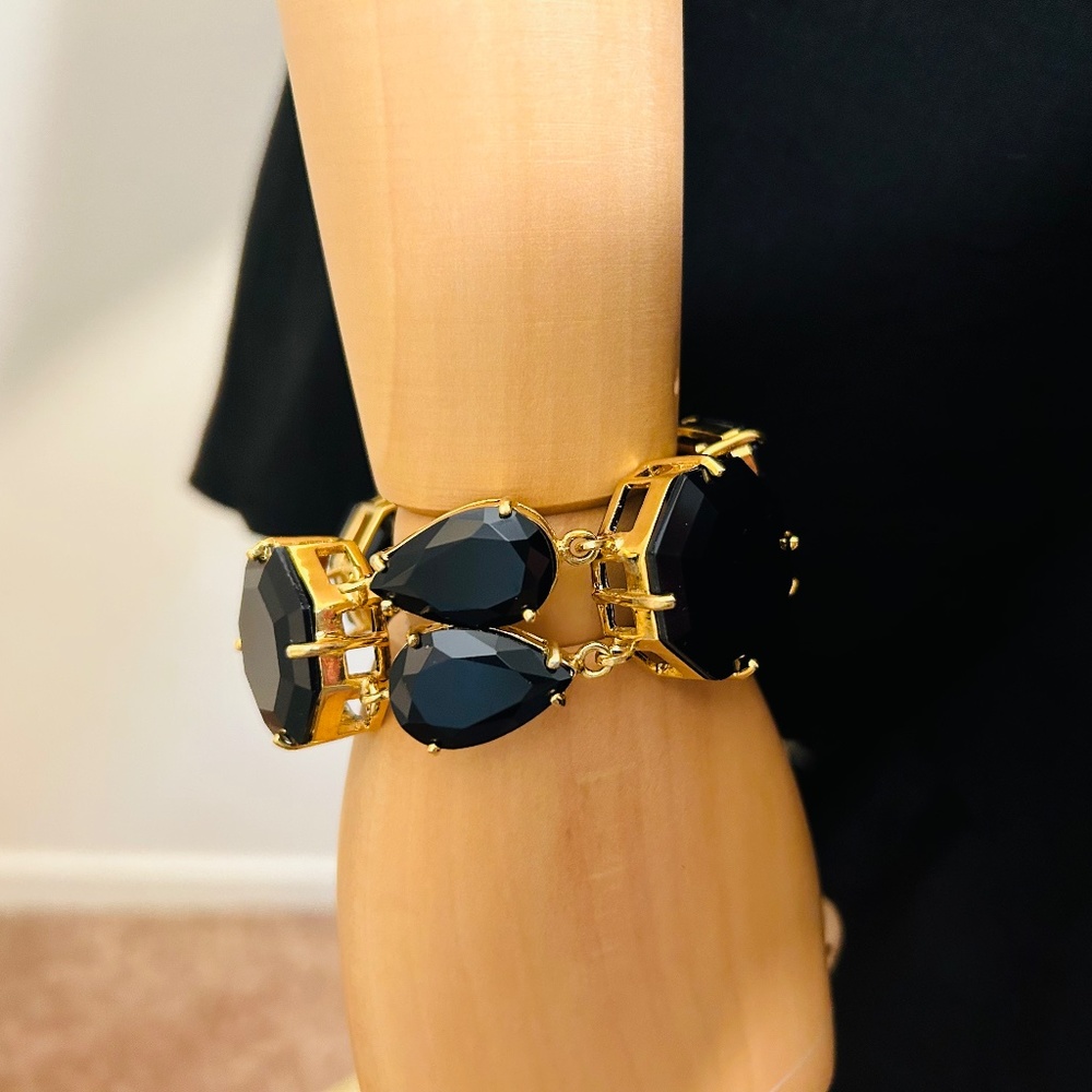 Statement Bracelet Black And Gold - image 5